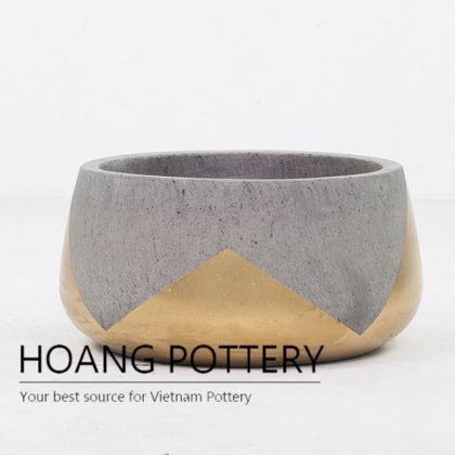 Squash Cement Painting pots - Crown Pattern