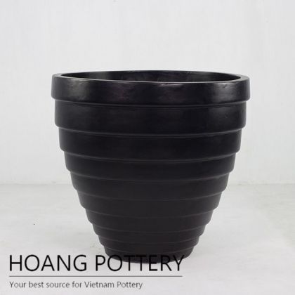 Tall round row cement painting planter (HPPC 013)