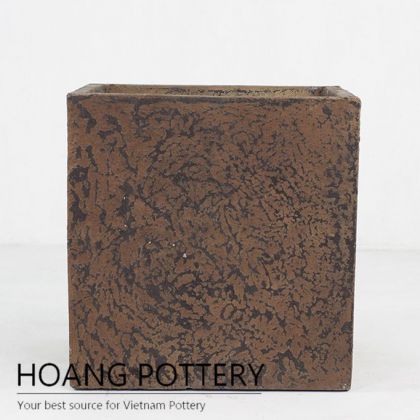 Antique cement cube planter ( HPR020)