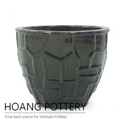 Beautiful glass green design ceramic planter