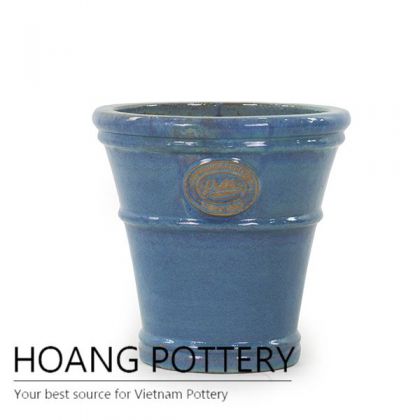 Light blue pattern ceramic planter