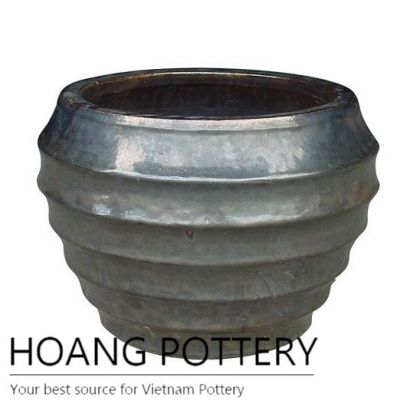 Matt black big vase ceramic pot