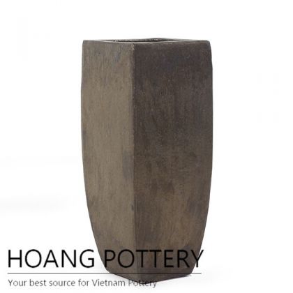 Matt bronze ceramic garden pot