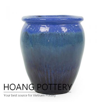 Mix blue ceramic urn planter