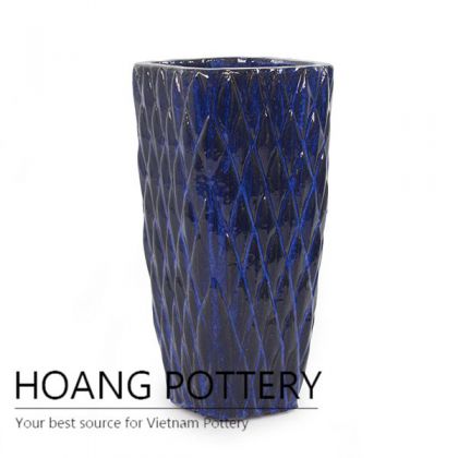 New blue slash ceramic pot