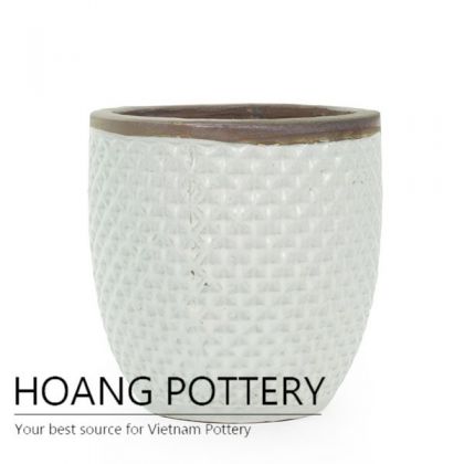 New design white ceramic garden pot