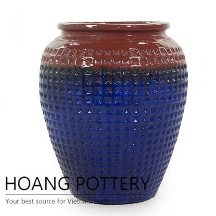 Red / Blue ceramic diamond planter vase