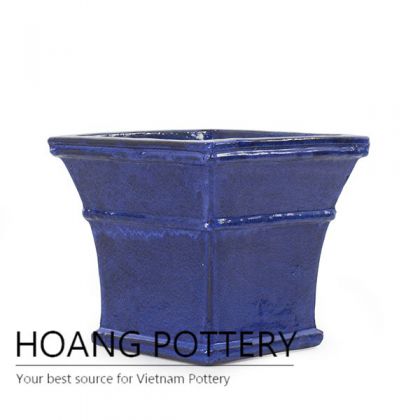 Simple ring square ceramic patio pot