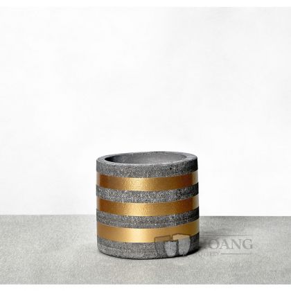 Golden ring cement cylinder Pots