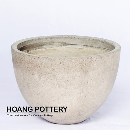 Round-Shape Natural Cement Pot