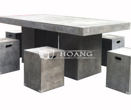 Natural cement tables and chairs