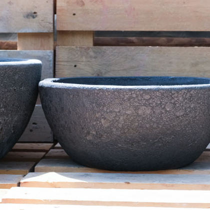 Black bowl ceramic pot