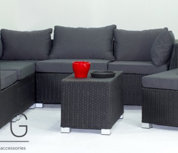 Vietnam black wicker 8 pieces sofa set