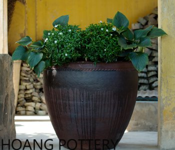 Using flowerpots in campus of the house